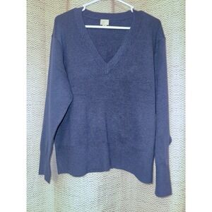 A New Day Navy Blue V-Neck Sweater Mens Medium Recycled Knit Pullover NEW